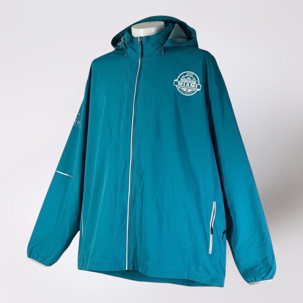 Super Bowl LIV Miami 2020 Perry Ellis Volunteer Teal Windbreaker Jacket 2XL